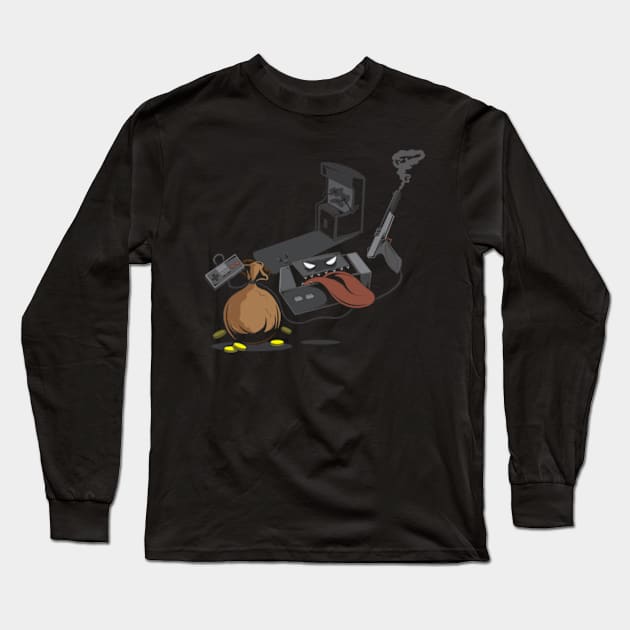 Arcade Robbery Long Sleeve T-Shirt by kladenko